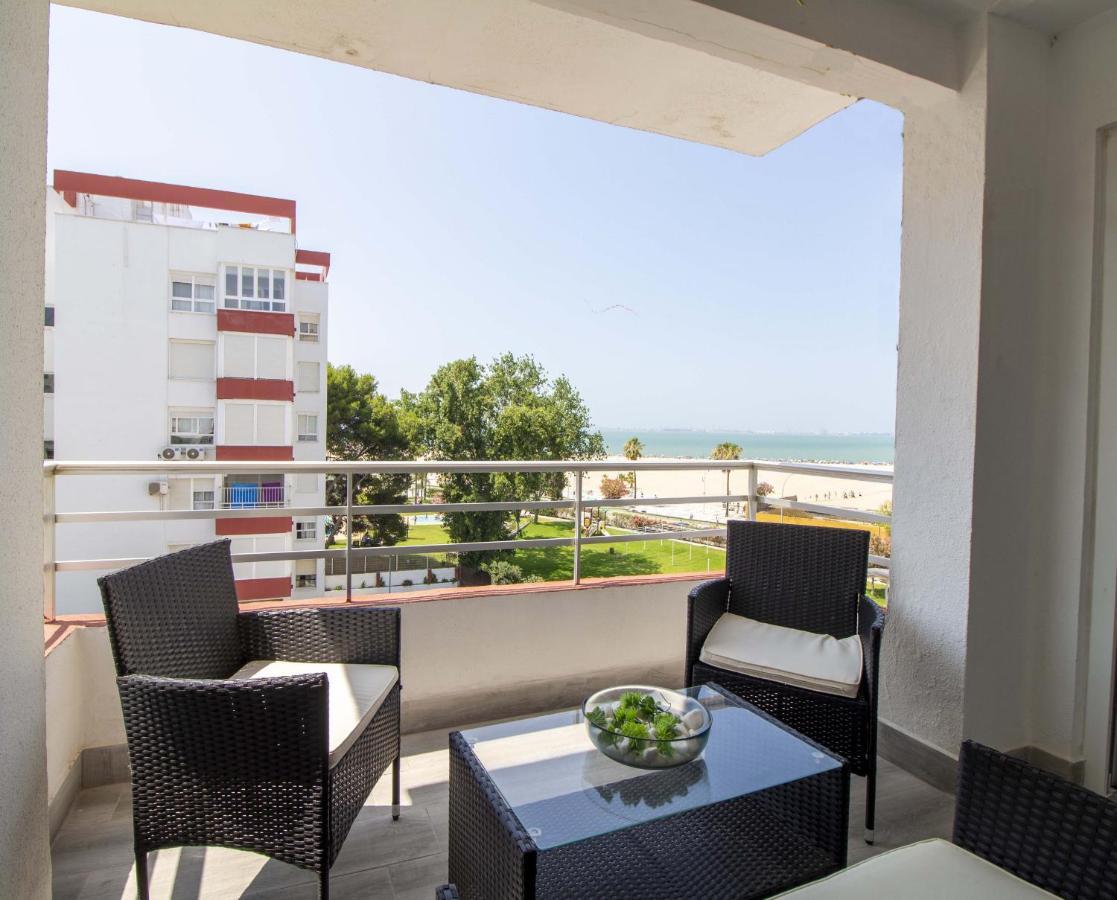Primera línea de playa terraza y vista al mar El Puerto de Santa Maria Exterior foto